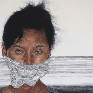 a screaming silence oil painting