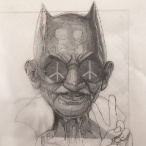 gandhi batman drawing