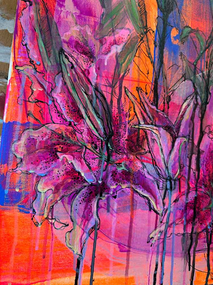 ink in bloom lilies series no. 01 (16"x20")