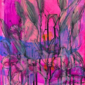 ink in bloom lilies series no. 02 (11"x14")
