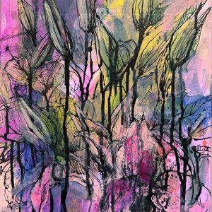 ink in bloom lilies series no. 02 (12"x16")