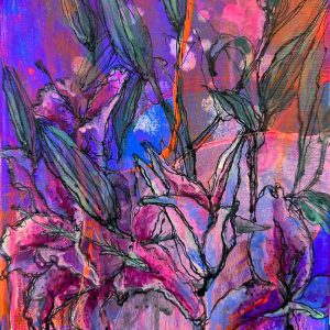 ink in bloom lilies series no. 02 (8"x10")