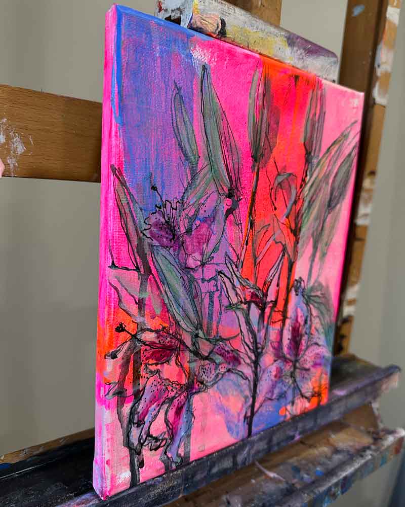 ink in bloom lilies series no. 01 (8"x10")