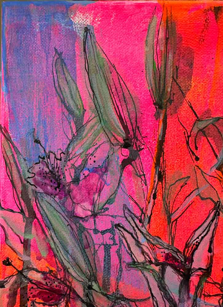 ink in bloom lilies series no. 01 (8"x10")