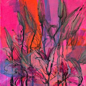 ink in bloom lilies series no. 02 (12"x16")