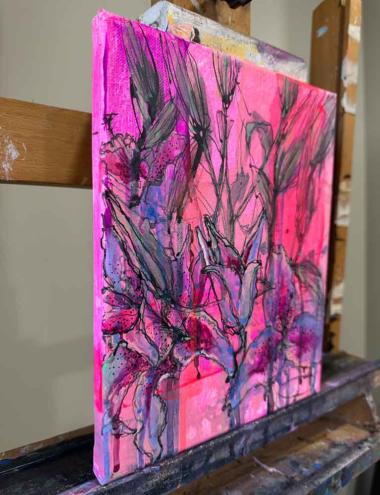 ink in bloom lilies series no. 01 (8"x10")