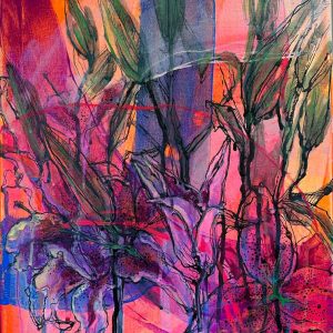 ink in bloom lilies series no. 02 (12"x16")